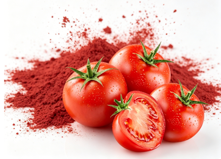 Cận cảnh bột lycopene dưới ánh sáng tự nhiên